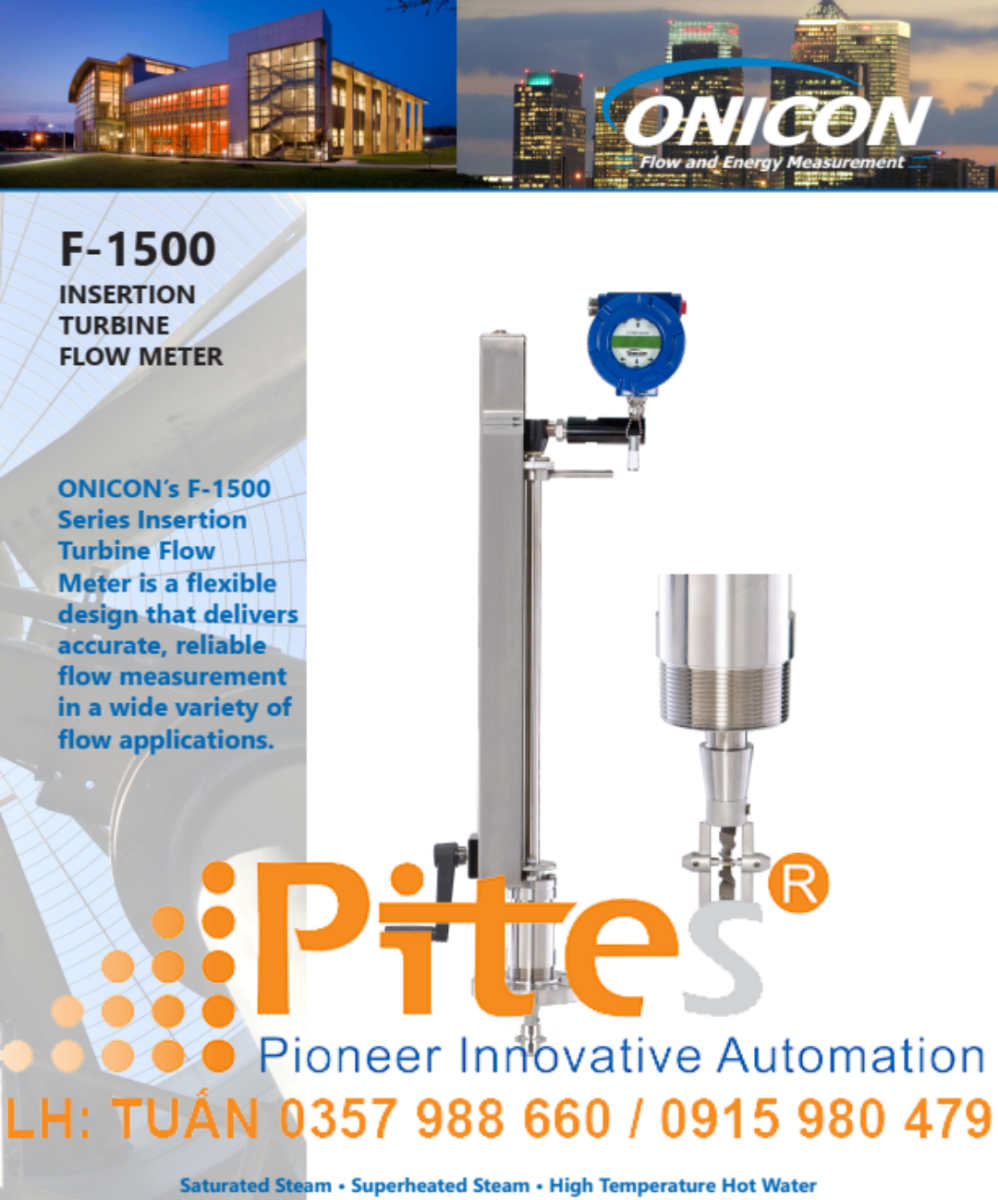 Thiết bị đo lưu lượng dạng tua bin chèn dùng cho hơi nước ONICON F-1500-5341-2400